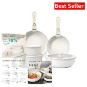Space-Saving Induction Cookware Set with Removable Handles - 11-Piece Collection