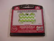 NEW - FIDO ENGRAVABLE PET I.D. TAG - GREEN & WHITE DOG BONE