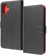 Layout Galaxy A25 5G Like Standard Shock Resistant Magnetic Belt Simple Notebook Type Leather Case/Black Red RT-GA25ELC1/BR