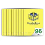 10x Spirax No.109 A4 14mm 70GSM Dotted Third Exercise Book 96 Page Notebook
