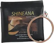 Guitar Strings - Acoustic Guitar Strings - Lightguage Nano Coating,Phosphor Bronze-Leather storage bag packaging-Gentel and Soft- For 6 String Guitars-Light,12-53 (Lightweight Nano Coating)