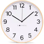Clocksicle Silent Wood Wall Clock, Black, 40cm