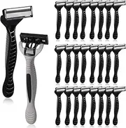 Lanties 24 Pcs Men's Disposable Razors Bulk 5-Blade Disposable Razors for Men Set Sensitive Skin Razor Disposable Head Razor for a Smooth and Comfortable Shave