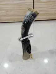 Viking Drinking Horn Mug Medieval Handmade Viking Cup with Stand Rustic Vintage