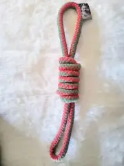 Figure 8 Holiday dog rope Tug Chew Fetch Toy green/red L/XL dogs 18" Soft Cotton