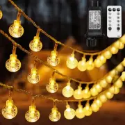 Globe String Lights 49.2 Feet 100 LED, Plug in Crystal Fairy String Lights wi...