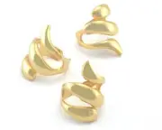 Figure Adjustable Ring Organic Shape Gold Plated brass (6 - 9US inner size 4345