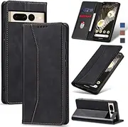 Jasonyu Mobile Phone Case for Google Pixel 7 Pro Leather Flip Foldable Shockproof Magnetic [Premium PU Leather] [Stand Function] [Card Slots] Protective Flip Case for Google Pixel 7 Pro