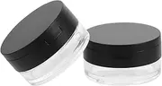 Baluue 2pcs Elastic Mesh Loose Powder Box Empty Portable Travel Powder Container Cosmetic Powder Case Mirror Brackets Powder Puff Makeup Powder Container Face Powder Makeup Jar Abs Black