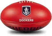 Sherrin Fremantle Dockers AFL Team Leather Football, Red, Size 5