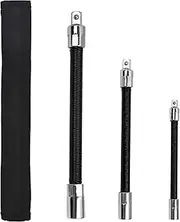 SWANLAKE 3-PIECE Flexible Socket Extension Bar Set 1/2" 1/4" 3/8" Shaft Drive 10" 8" 6"
