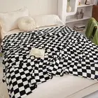 Throw Checked Large Polar Warm Soft Blanket Sofa Bed Travel V0H8 Car GX I8A2