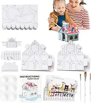 Cardboard Coloring Playhouse - Handmade Painted Splice House,Drawing Toy for Home, School, Outdoor Activities, Travel