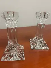Vintage Pair Waterford Crystal Candlesticks Candle Holders 6" High