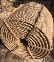 Garden Twine,String, 16mm Hemp Rope 10M / 33 Feet/ 20M / 49Feet/ 30M / 98 Feet/ 40M / 132 Feet/ 50M / 164 Feet Twisted Hemp Rope for DIY Cat Scratcher Tug of War Decorate(16MM 50M)
