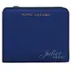 【全新現貨 補12個】茱麗葉精品 MARC JACOBS 馬克賈伯 浮雕LOGO粒紋扣式短夾.藍現金價$2,680