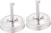 BIUDECO 2Pcs Stainless Steel Pour Spout Lids for Mouth Mason Jars Easy to Replace Convenient for Home and Restaurant Use Dustproof and Easy to Clean