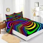 3D Effect Printing Bed Decor Fitted Sheet Set Single/Double/Queen/King Size