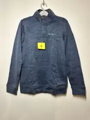 Eddie Bauer Radiator Fleece Snap-Front Pullover Navy Heather Small
