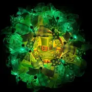 Pre Lit St. Patrick’s Day Wreath~Handmade Deco Mesh Wreath With Lights 22 inch
