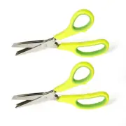 2x Cuisena Green Stainless Steel 3-Blades Herb Scissors Cutting Kitchen Shears