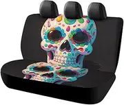 BVNMT Rear Seat Cover for Car Dog Car Seat Cover Candy Skull Non-Slip Durable Rear Seat Protector for Cars SUV &Truck