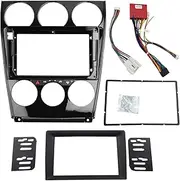DKMUS Double Din Radio Dash Installation Trim Kit for Mazda 6 Atenza 2002-2007 with Wiring Harness and Steering Wheel Control Interface