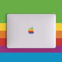 在飛比找蝦皮購物優惠-Macbook Air Pro 經典 蘋果 彩虹 專用貼紙 