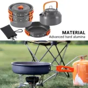 Camping Cookware Set Outdoor Portable Aluminum Tableware Cooking Equipment