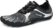 [SAGUARO] Unisex Barefoot Trail Running Shoes, Lightweight Breathable Five Fingers Water Shoe, Minimalist Athletic Zero Drop 5 Wide Toes Cross Training Sneakers for Gym Beach Kayaking Rowing Jogging