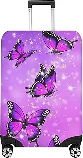 [BIGCARJOB] Luggage Cover Travel Suitcase Protector Bagggae Proof Fit 18-30inch Anti-scratch, Purple butterflies, XL(30"-32"cover), Xl(30"-32"cover)