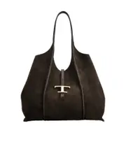 medium T-Bar suede shoulder bag One size Black