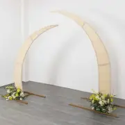 2 BEIGE Fitted Spandex Half Crescent Moon Arch BACKDROP STAND Events Wedding