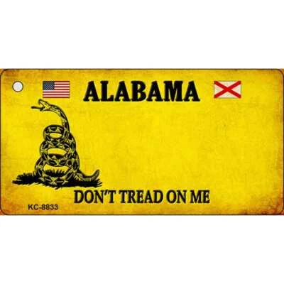 Alabama Dont Tread On Me Novelty Metal Key Chain KC-8833