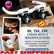 Loupe Head-Mounted Magnifying Glass Headband Light 2 LED Lamp JewelNV Magnifier