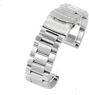 [NVGVCMLBAA] 24 22 26mm Double Press Buckle Accessories Fit For Panerai Diesel Fit For Luminox Solid Thickened Steel Black Men's Replace Watch Strap