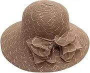 [KTLSHY] Foldable Brim Summer UV Hat Women Organza Classic Sun Hat Beach Sun Straw Hat Hat Tea Party Hat Women Church Hats Ladies Sun Hat Fashion UPF 50 Foldable Wide Brim Floppy Straw,9 Colors