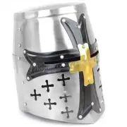 Medieval Templar Crusader Helmet Greek Roman Spartan Knight Armor for Adult
