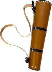 Archery Back Arrow Quiver - Genuine Cow Leather Arrow Holder -Traditional Handmade Archery Quiver for Hunting & Target Practicing- | Lightweight & Comfortable Bu Leather Phobia