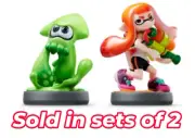 Nintendo Splatoon Amiibo Orange Inkling Girl,Green Squid set.Japanese version.