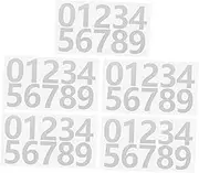 HOMOCONO 5 Sheets Reflective Number Stickers Self Adhesive Mailbox Trash Can Numbers Decals for Address Signs Durable for Outdoor Use