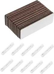 TEHAUX 10pcs Blank Wooden Name Tags with Clips Reusable Sublimation Name Badges Sturdy Pins for Crafting for Group Activities Events and Personalization