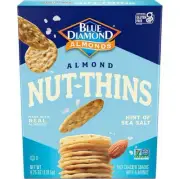 New Blue Diamond Almonds Nut Thins Hint Of Salt Rice Cracker Snacks 4.25oz