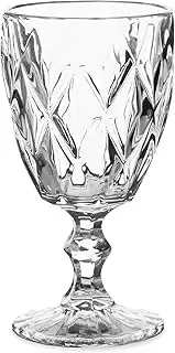 [HOMLA] Lunna Wine Glasses Transparent 310 ml Wine Glass Vintage White Wine Glasses Juice Glasses Drinking Glasses Wine Glasses Set Colourful Set of 4
