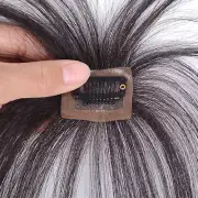 Bangs Hair Clip Lifelike Refine Facial Contour 3D Real Human Hair Bangs Dark CHW