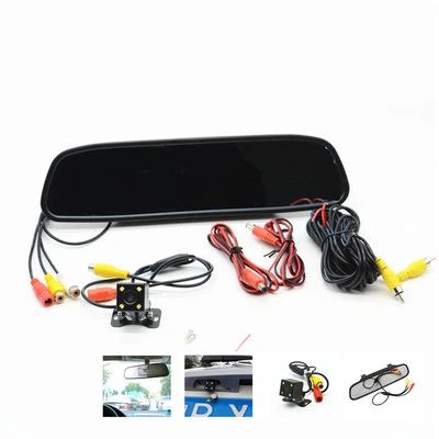 4.3" LCD Color Monitor Car Reverse Rear View Mirror Night USE Backup Camera