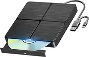 External Blu Ray CD DVD Drive, USB 3.0 Type-C 3D Bluray CD DVD Reader Slim Optical Bluray DVD Drive for MacBook Laptop Desktop PC Laptop Compatible with Mac OS Windows XP/7/8/10/11