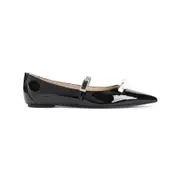 [Stuart Weitzman] Stuart Weitzman-Black Felicity Bow Patent Leather Ballerinas-Donna 40 IT