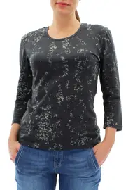 Scoop Neck L/S Burn Out Top--ORI-62036