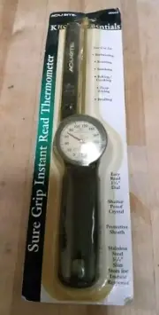 Acu Rite Sure Grip Instant Read Thermometer Analog Dial Stainless Steel Stem NOS